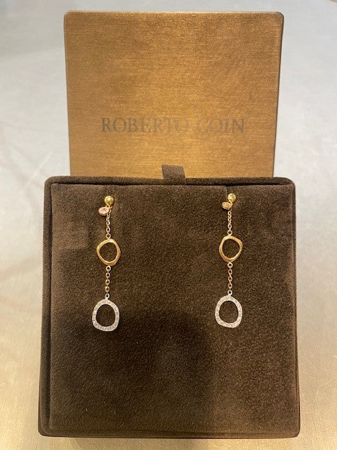 Boucles d'oreilles Roberto Coin or rose et diamants