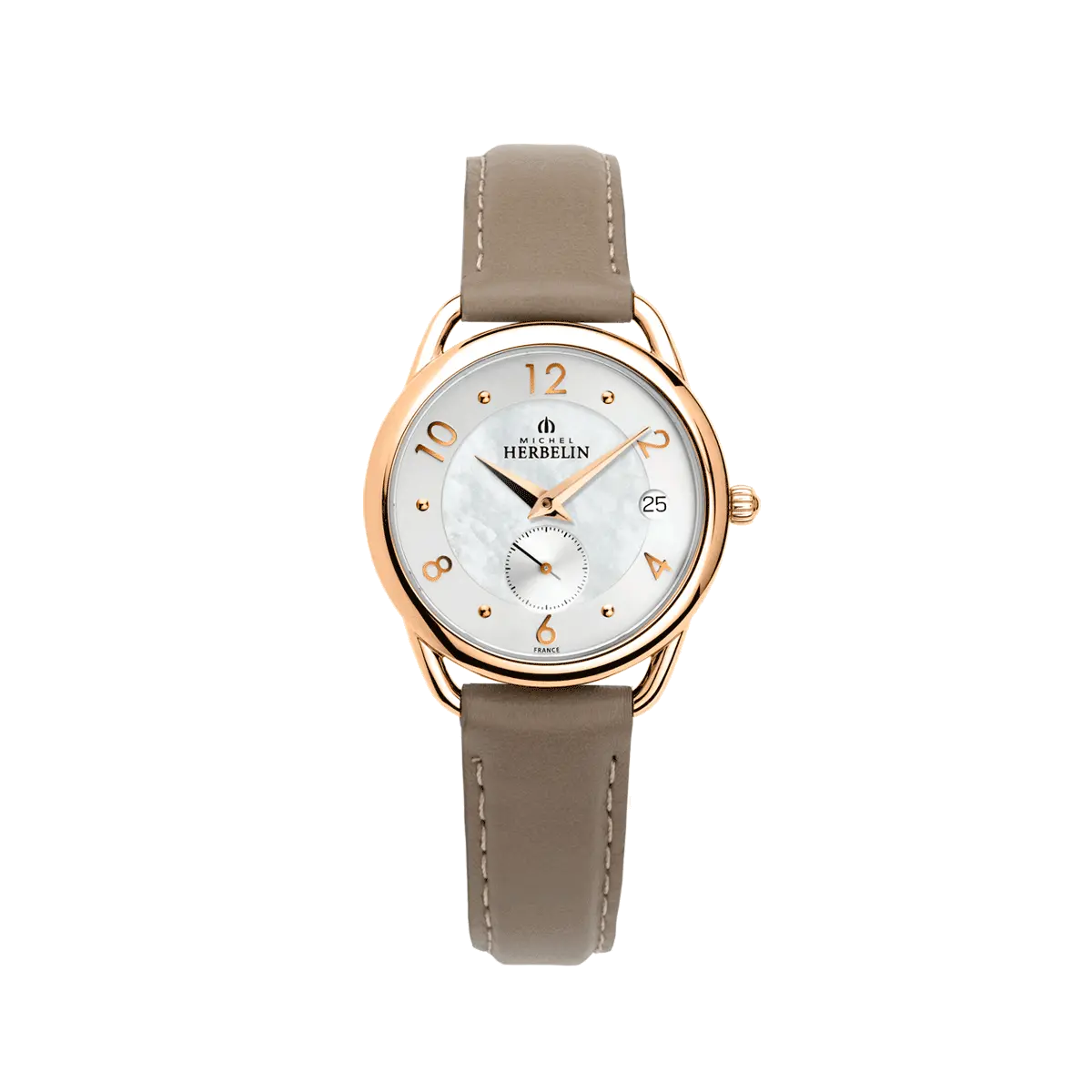 Montre Equinoxe PVD rose et cuir