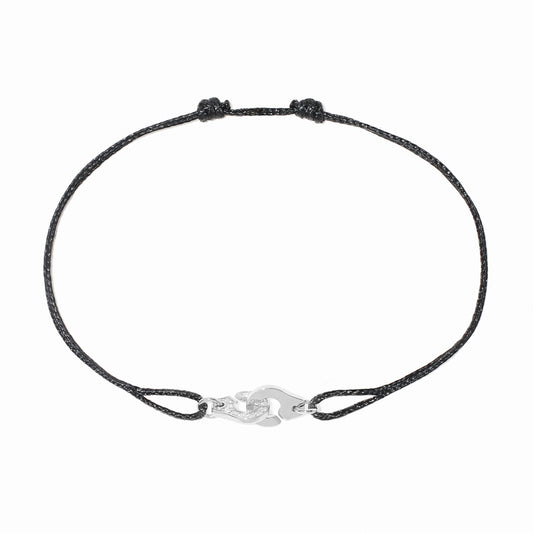 Bracelet sur cordon Menottes R6,5 or blanc et diamants