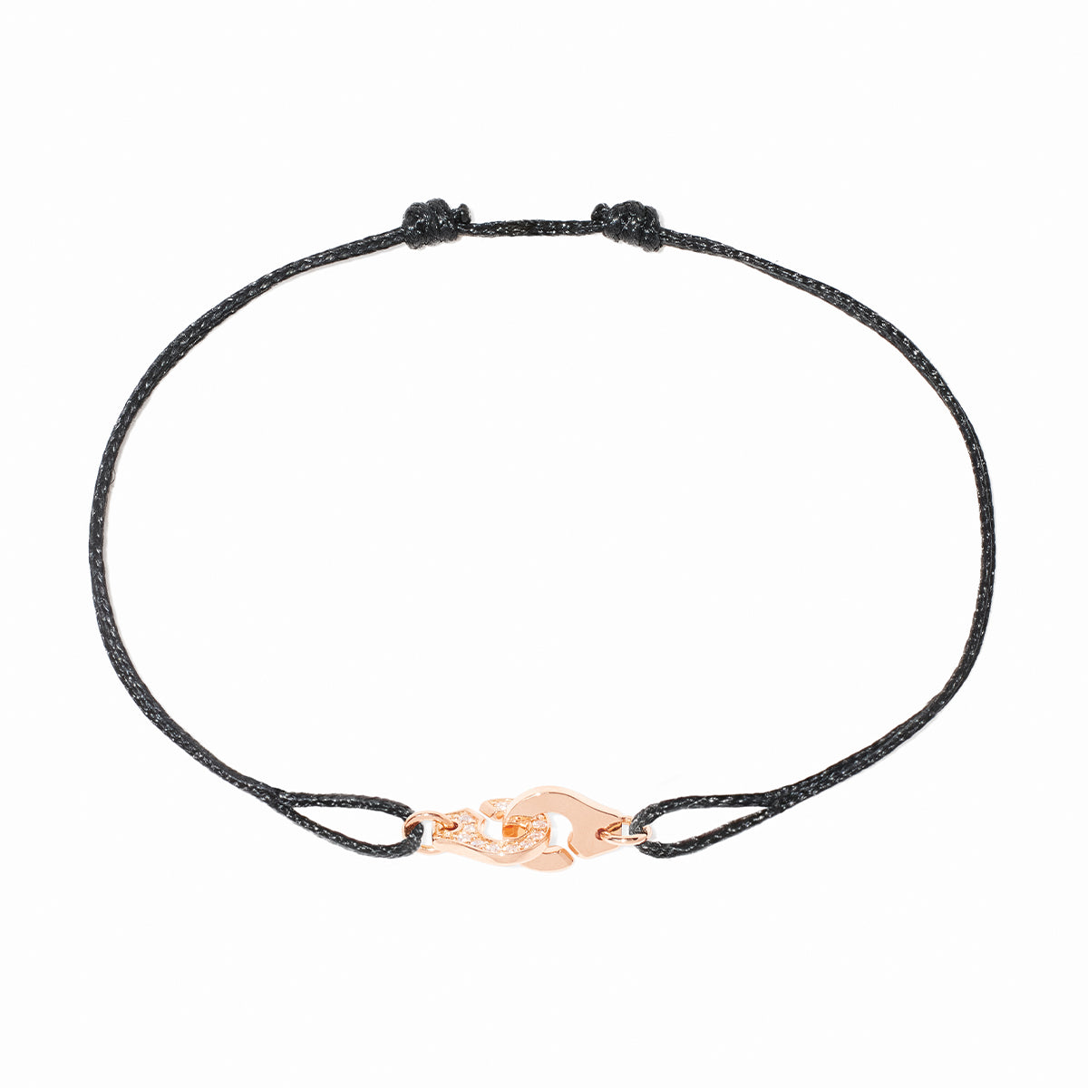 Bracelet sur cordon Menottes R6,5 or rose et diamants