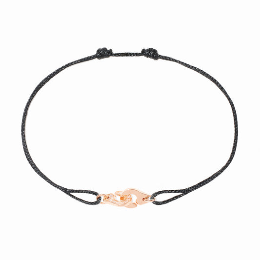 Bracelet sur cordon Menottes R6,5 or rose et diamants