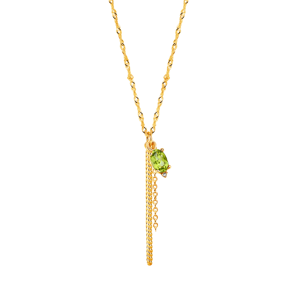 Pendentif Dolce Mare PVD doré et péridot