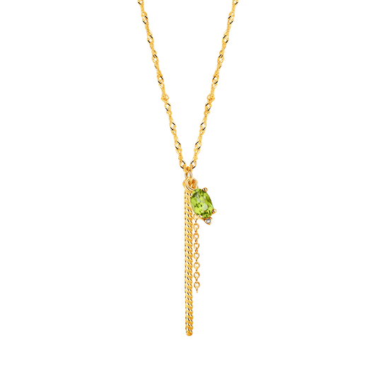 Pendentif Dolce Mare PVD doré et péridot