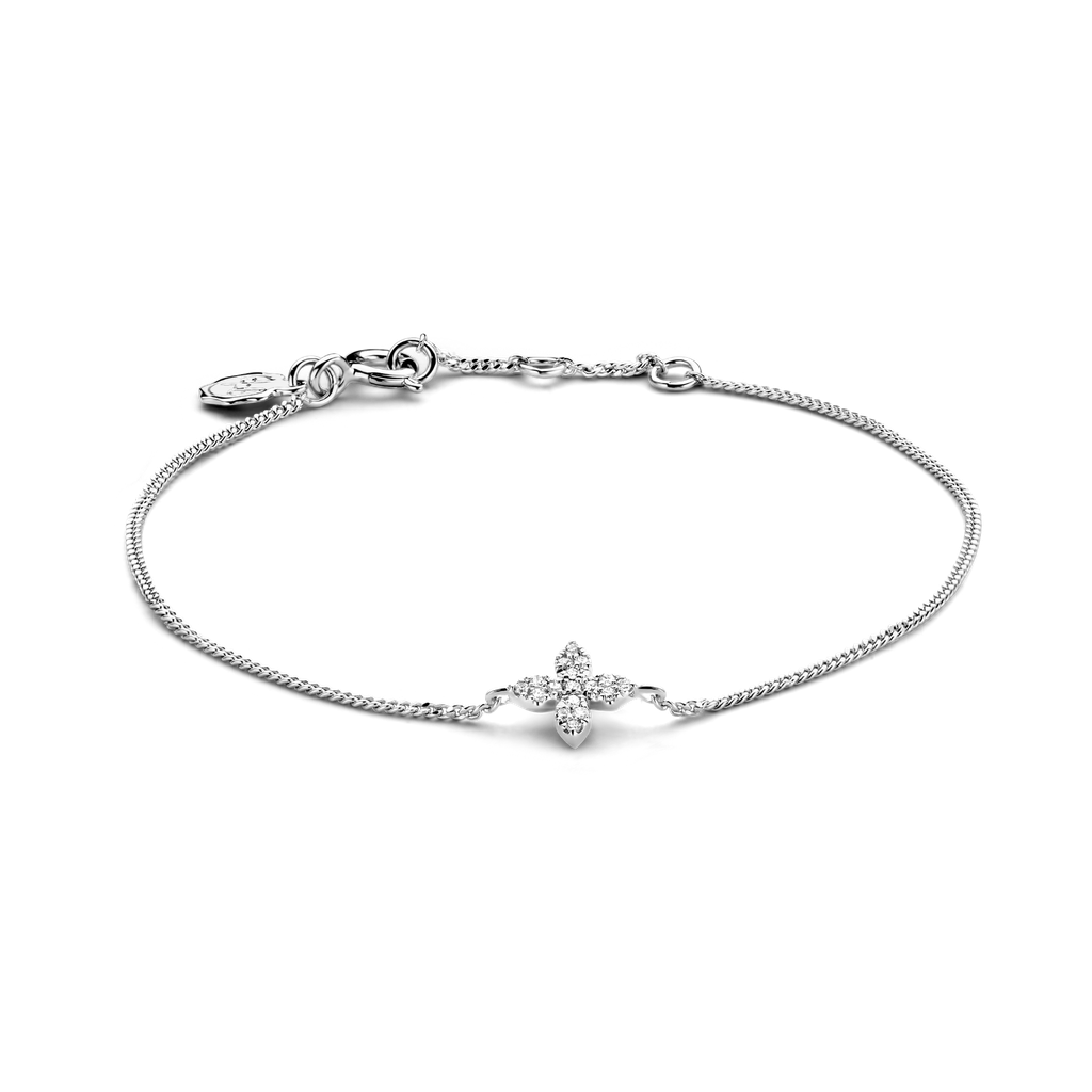 Bracelet Little Flower argent et diamants