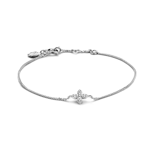 Bracelet Little Flower argent et diamants