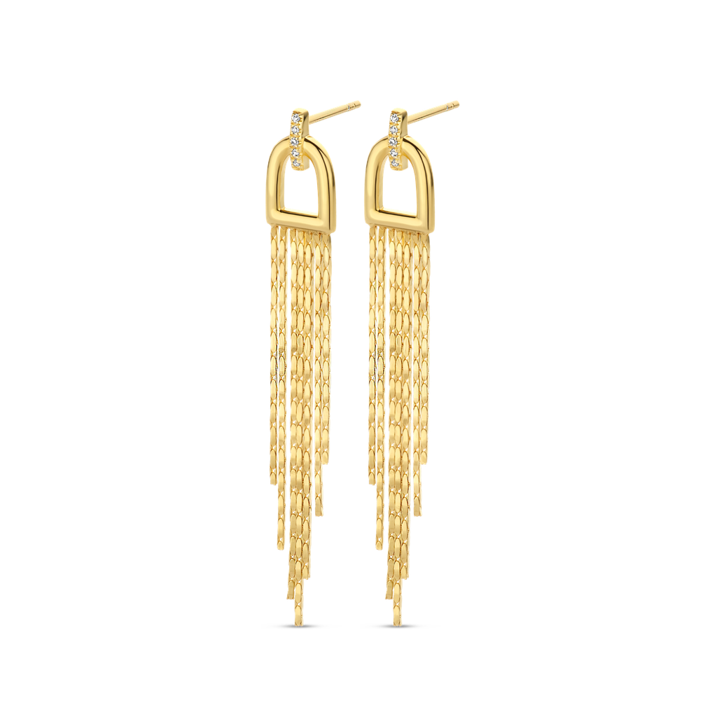 Boucles d'oreilles Arch PVD doré et diamants