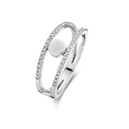 Bague Saturn argent et diamants