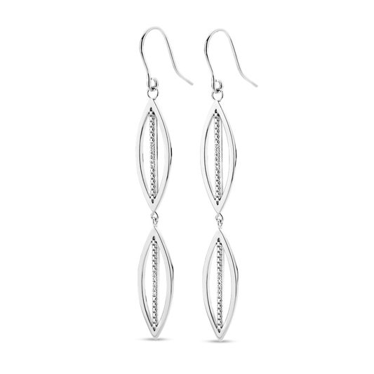 Boucles d'oreilles Dash argent et diamants