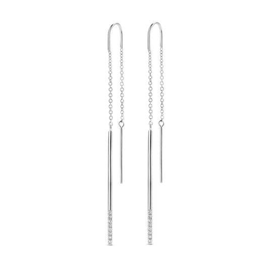 Boucles d'oreilles Linear argent et diamants