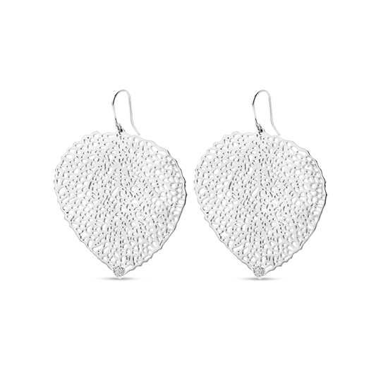 Boucles d'oreilles Petal argent et diamants