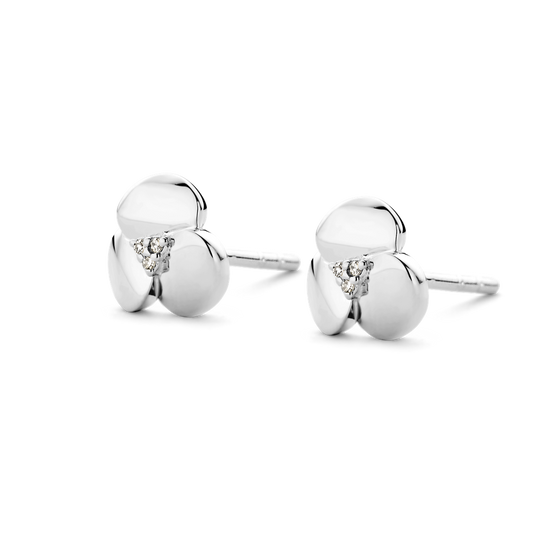 Boucles d'oreilles Poppy argent et diamants