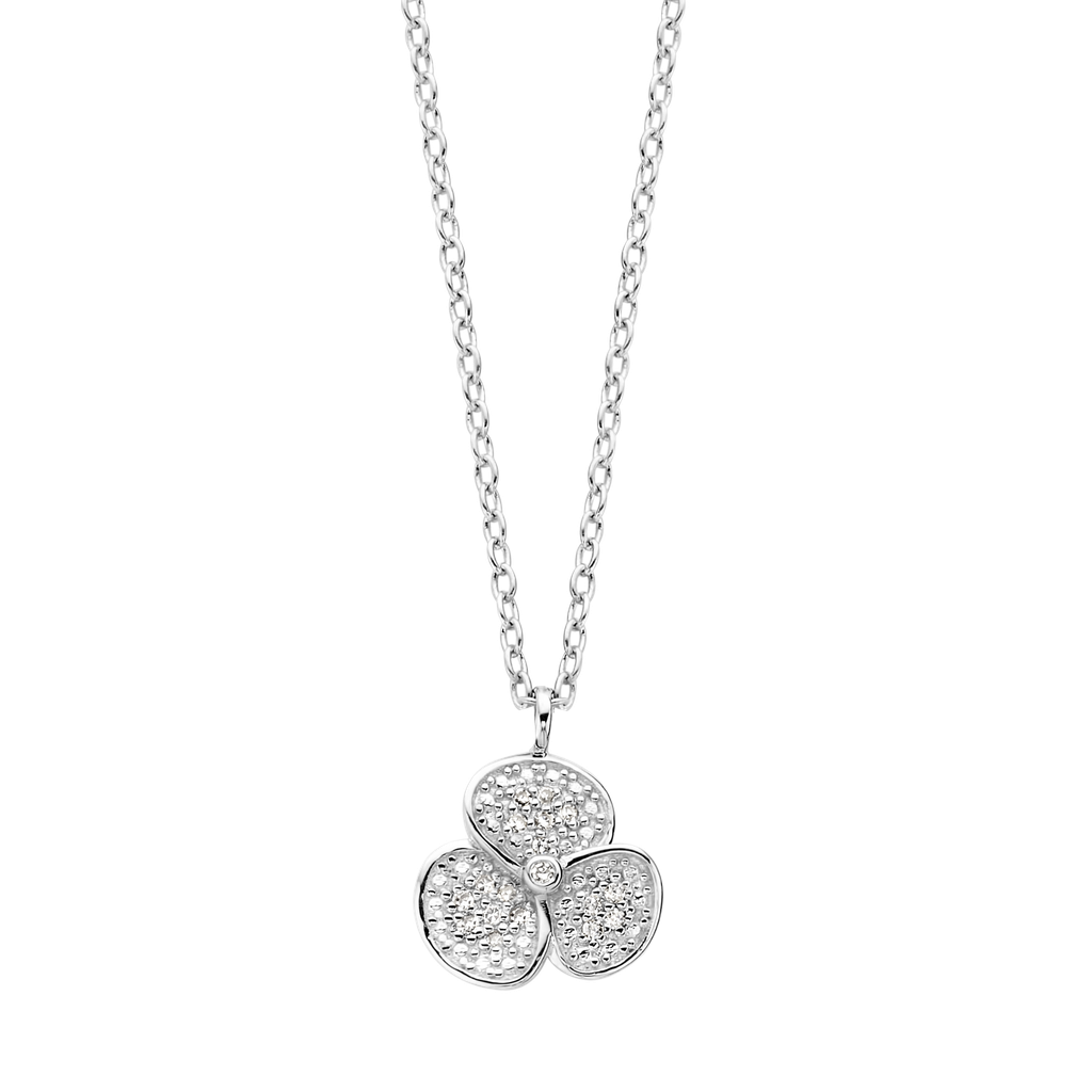 Pendentif Poppy argent et diamants