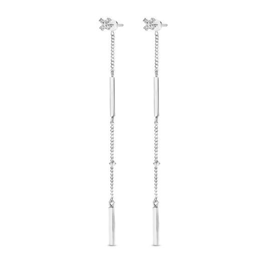 Boucles d'oreilles Eve argent et diamants