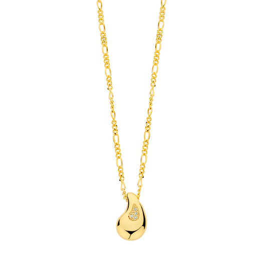 Pendentif Honey Drip PVD doré et diamants