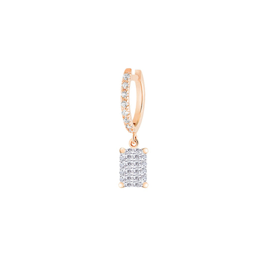 Mono boucle créole Midnight Diamonds or rose 18Kt et diamants