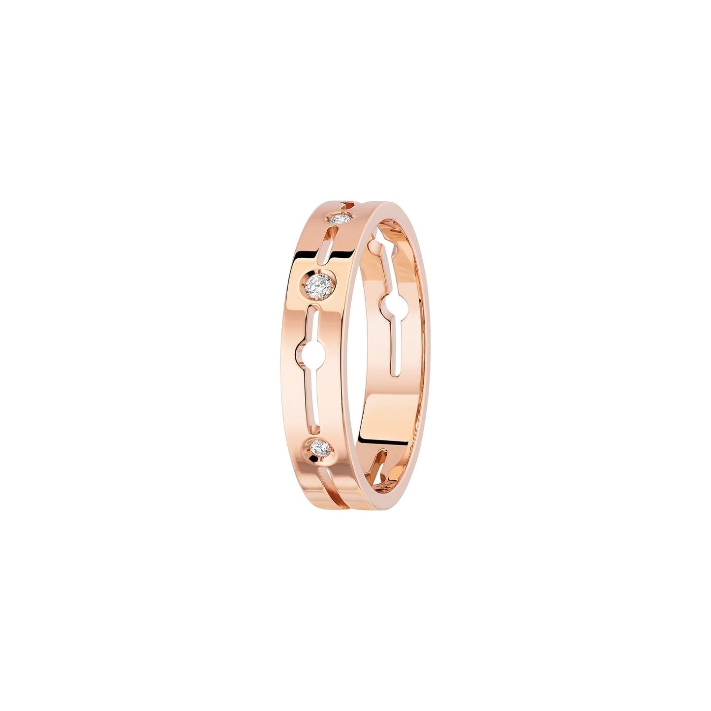 Bague Pulse petit modèle or rose 18Kt et diamants